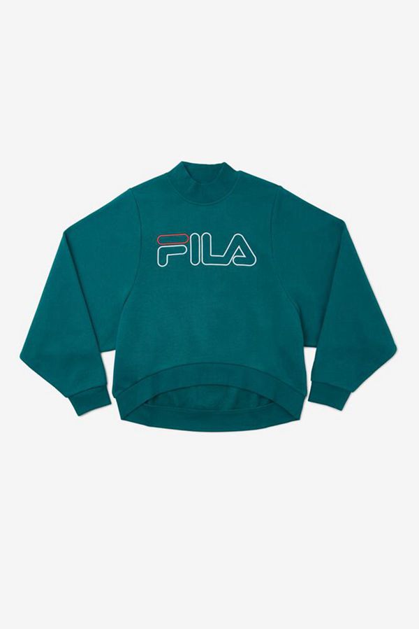 Moletons Fila Mulher Azuis/Branco - Fila Hanami Oversized Fleece Loja Online Portugal,CGXI-51062